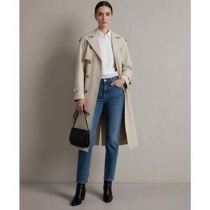 Maje Trench Coat Military Double Breasted In Ecru Women's Size 40/US Size L NWT